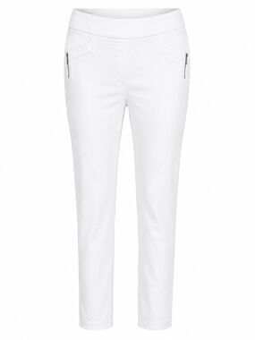 SOHO Apparel White Pull-On Faux Zip Pocket Slim Pants XL